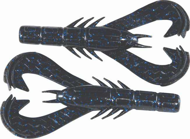 Googan - Krackin Craw - 3in 7bg Black/blue Flk - GKC-3-BLB