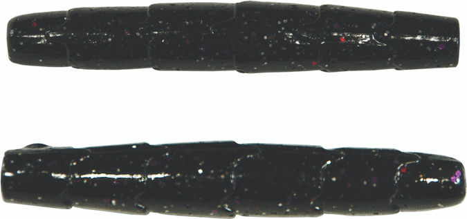 Googan - Rattlin Ned Worm - 2.5in 8bg Black Flash - GRN-BLF