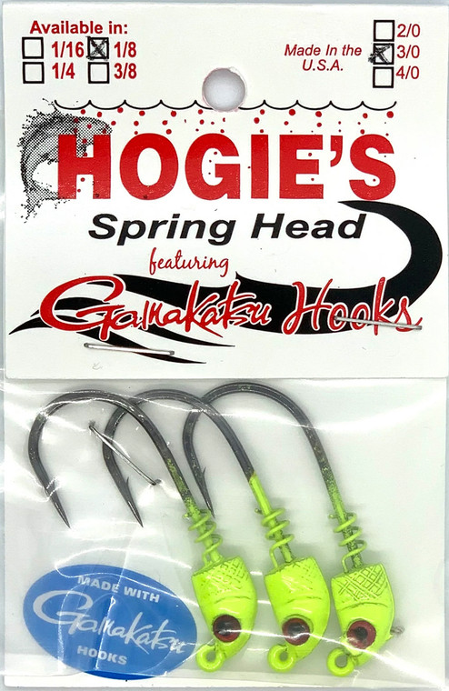 Hogie - Springhead Eye Jigheads - 1/8oz 3pk 3/0 Chart - 171