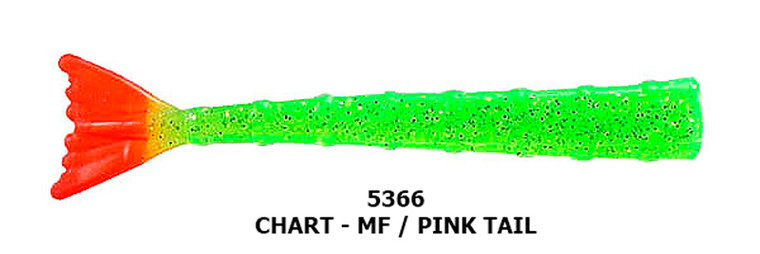 Hogie - Superjack Shrimp Tails - 4in 6pk Chart/flk/pink - 5427