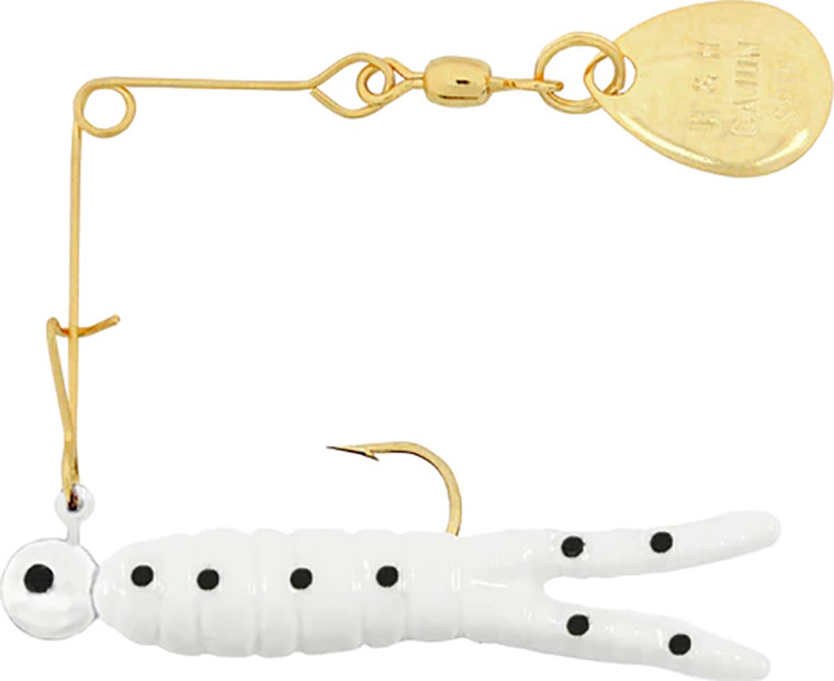 H & H - Cajun Grub Spin-gold - 1/32oz Chart/black Dots - CGS-12G