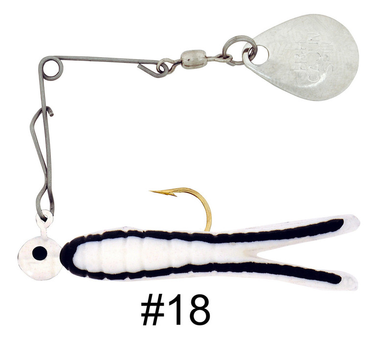 H & H - Cajun King Spin-nickel - 1/4oz White/blk Str - CKS-18N