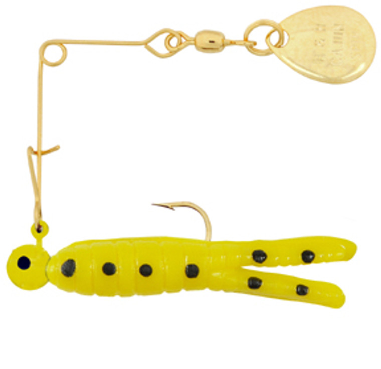 H & H - Cajun Spin-gold - 1/16oz Yellow/blk Dots - CS-11G