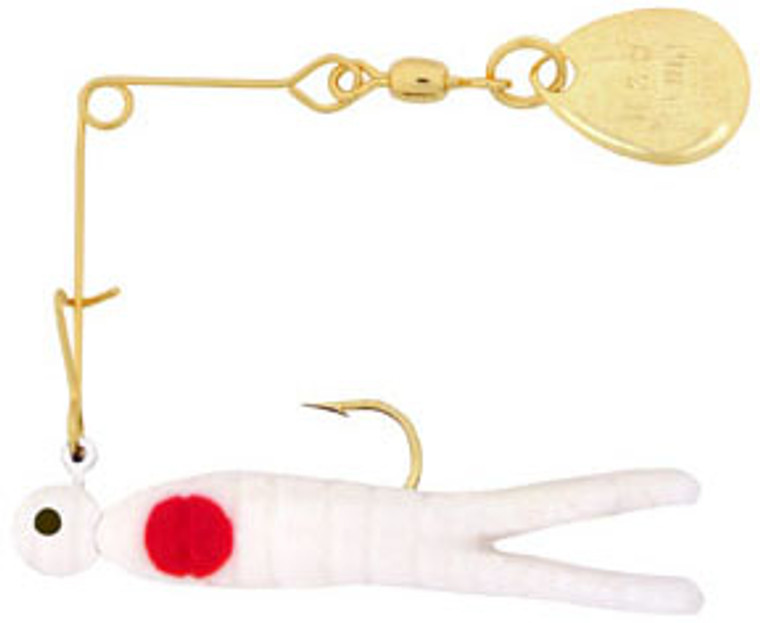 H & H - Cajun Super Spin-gold - 3/16oz White/red Dot - CSS-13G