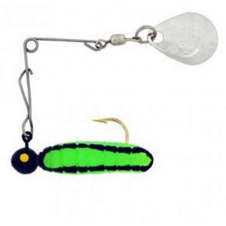 H & H - Cajun Tiny Spin-gold - 1/32oz Green/black Str - CTS-20G