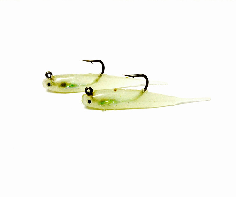 H & H - Glass Minnow Double Rig - 1/8oz Glow - GMDR18-13