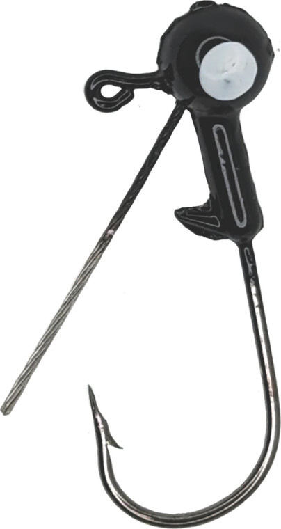 Head Hunter - Weedless Round Jig Head - 1/16oz 8pk Black - RHW16-01-8