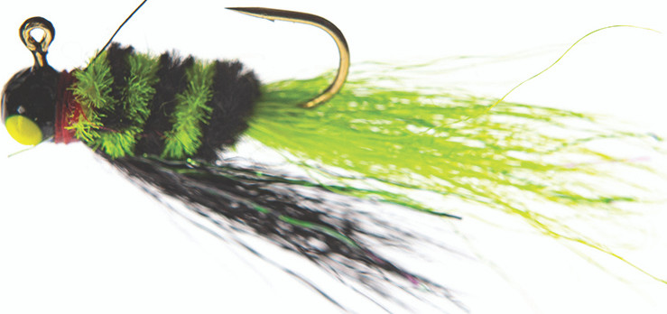 JENNY'S JIGS - Crappie Jig - 1/16oz 2pk Blk/blk/chart - JJ001 1/16