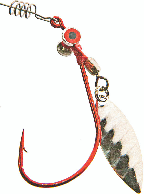JENNY'S JIGS - Jerk Spin Hook - 2pk Red/red Eye - JSRR
