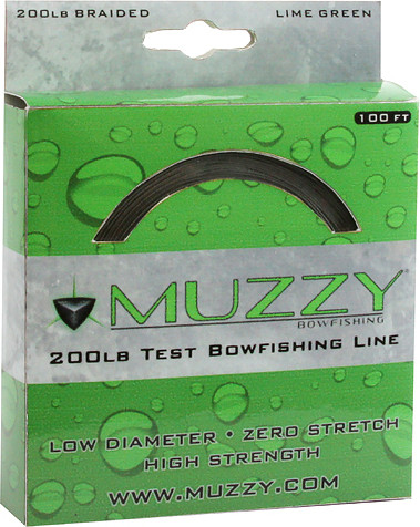 Muzzy Archery - Braided Line - 200# Lime Green - 1078