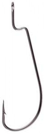 Owner - Offset Ov-size Worm Hook - Black Chrome 7/0 5pk - 5110171