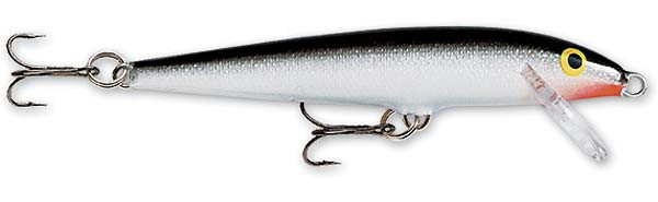 Rapala - Original Floating Minnow - 2in 1/16oz Silver/blk - F05S