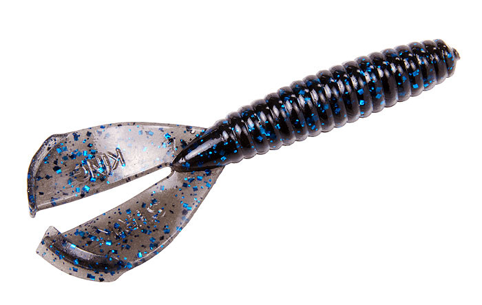 Strike King - Rage Tail Menace Grub - 4in 8bg Black/blue Flk - RGTTMG-2