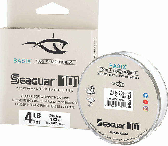 Seaguar - 101 Basix Fluoro Line - Fluoro Clear 4lb 200yd - 04BSX200