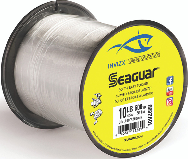 Seaguar - Invizx Fluoro Line - Fluoro Clear 10lb 600yd - 10VZ600