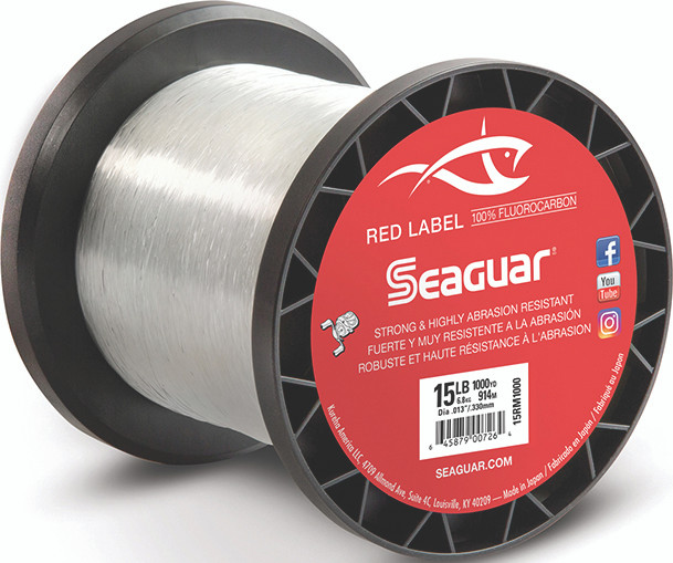 Seaguar - Red Label Fluoro Line - Fluoro Clear 15lb 1000yd - 15RM1000