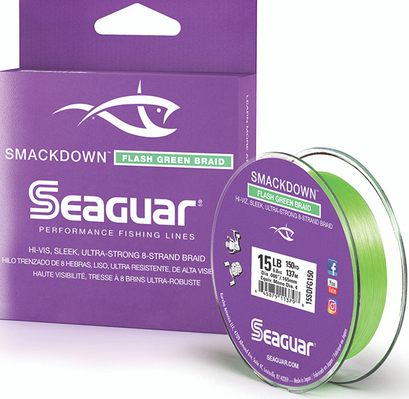 Seaguar - Smackdown Braid Line - Flash Green 15lb 150yd - 15SDFG150