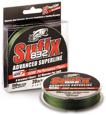 Sufix - 832 Braid Line - Lo-vis Green 65lb 150yd - 660-065G