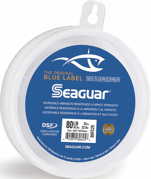 Seaguar - Blue Label Fluoro Leader - Fluoro Clear 80lb 25yd - 80FC25 Seaguar - Blue Label Fluoro Leader - Fluoro Clear 80lb 25yd - 80FC25