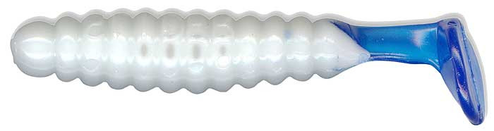 Charlie Brewers - Crappie Grub - 1.5in 18pk White/blue - CSGF46