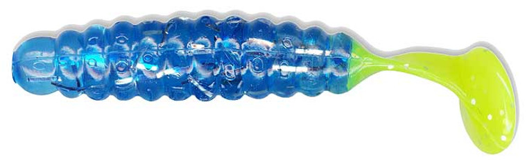 Charlie Brewers - Crappie Grub - 1.5in 18pk Blue/chart - CSGF6 Charlie Brewers - Crappie Grub - 1.5in 18pk Blue/chart - CSGF6