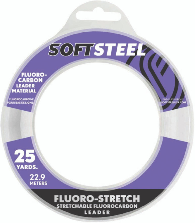 Soft Steel - Soft Steel Fluoro Leader - Stretch Clear 15lb 25yd - SF-25-15