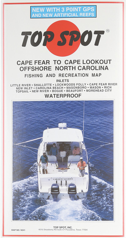 Top Spot - Fishing Map - Nc Offsh/cp Fear/cp Outl - N-241