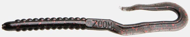 Zoom - U-tail Worm - 6in 20bg Black/red Glitter - 001-001