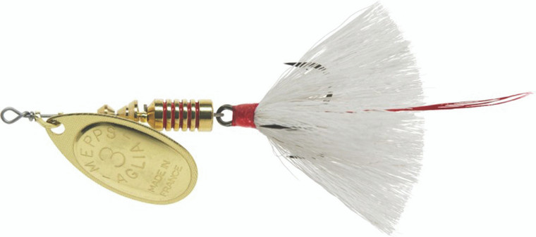 Mepps - Aglia Dressed Treble - 1/4oz Gold-white -