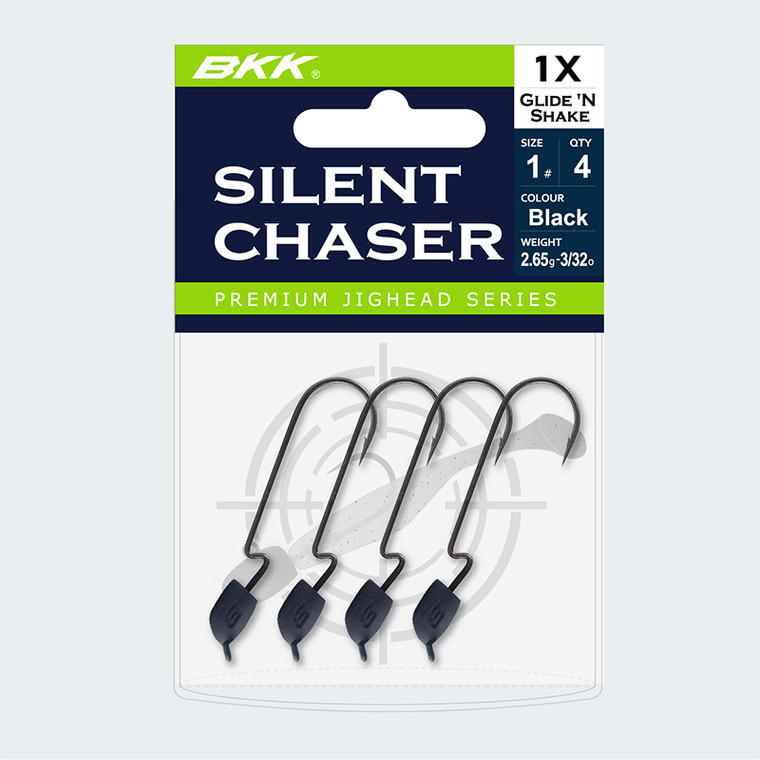 BKK - Silent Chaserglide 'n Sh - Black 4pk 3/16oz 1/0 -