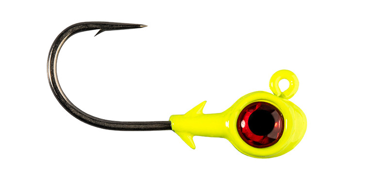Z-Man - Trout Eye X Jigheads - 1/8oz 3pk Chartreuse/red -