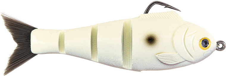 Bucca Bait - Baby Bull Shad Weedless - 4.5in 3/4oz Bone 2pk -