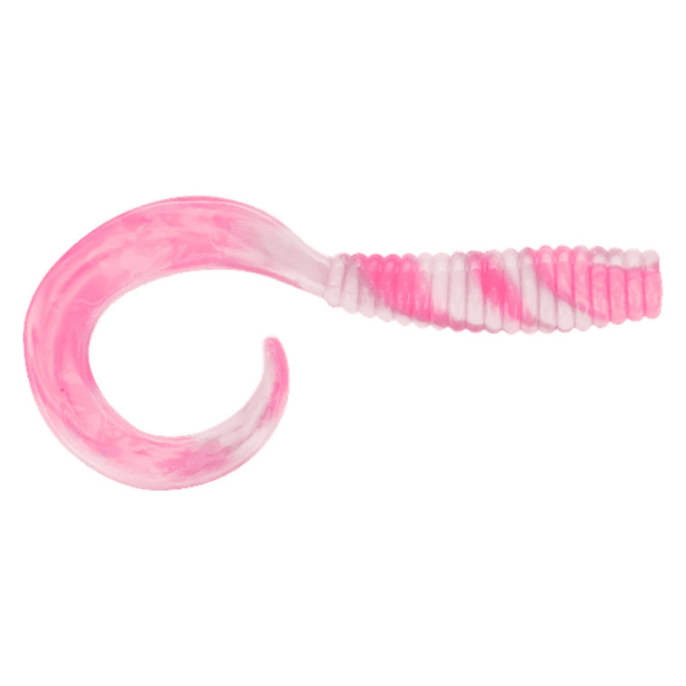 Fishbites - Curltail Grub - 6in 4pk Pink Shiner -
