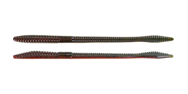 Big Bite - Finesse Worm - 8in 7pk Green Pumpkin Te -