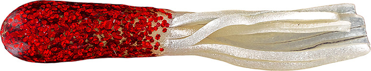 Big Bite - Glitterhead Crappie Tube - 1.5in 10pk Red Glitt/pea -