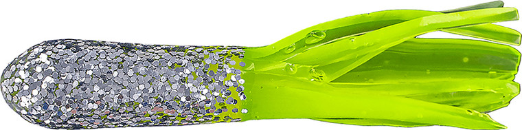 Big Bite - Glitterhead Crappie Tube - 1.5in 10pk Silver/chart -