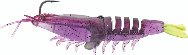 Strike King - Rigged Tidal Shrimp - 3in 1/4oz 2pk Purp/fire -