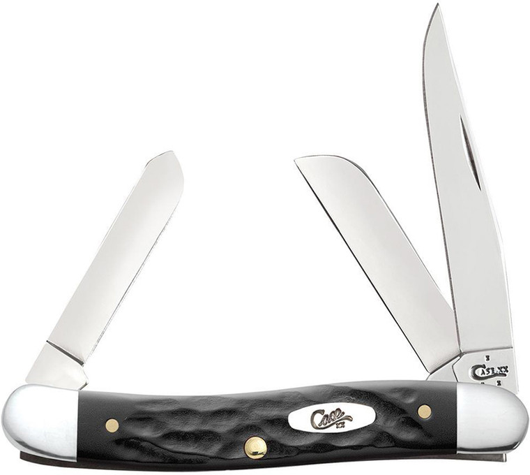 Case - Stockman Pocket Knife - 3bl 3.5in Rough Black - 18222