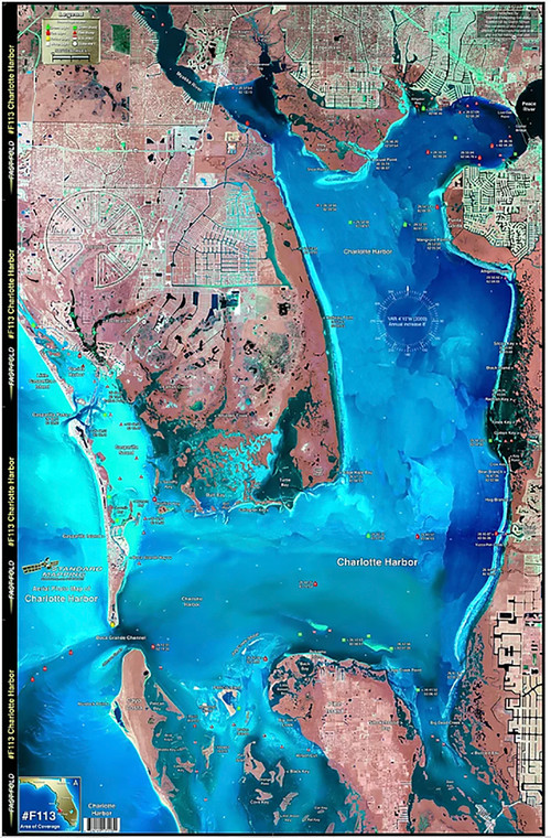 Standard Map - Laminated Fishing Map - Charlotte Harbor - MF113