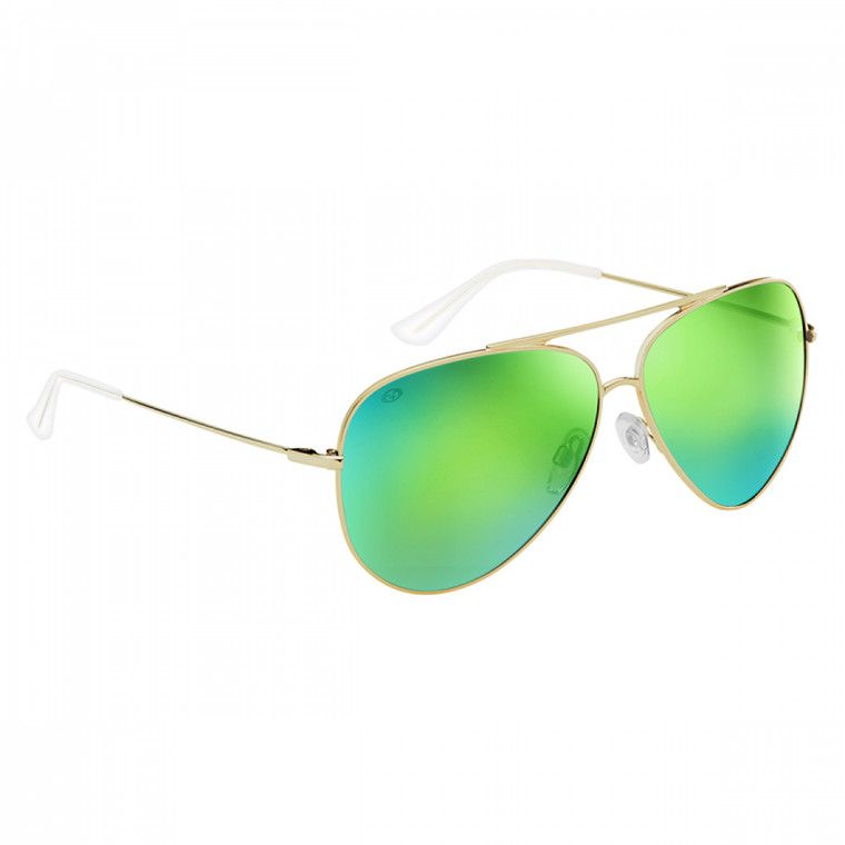 Flying Fisherman - Plrzd Crew Sunglass - Gold Amber/green Mirror -