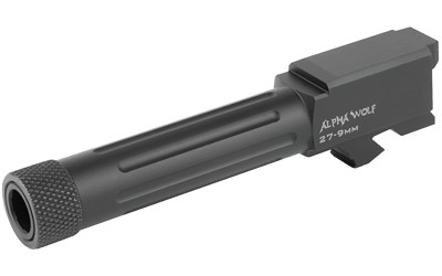 Lone Wolf Distributors AlphaWolf Barrel  9MM  Salt Bath Nitride Coated  Threaded/Fluted  416R Stainless Steel  Conversion to 9mm Stock Length  For Glk 27/33  Includes Thread Protector  Made in the USA AW-279TH