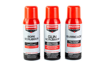 Birchwood Casey 1-2-3 Aerosol Value Pack  10 oz 2-Bore Scrubber  2-Gun Scrubber  2-Barricade Aerosol Can BC-33309