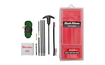 Kleen-Bore Dual-Kleen  Cleaning Kit  Includes Pull Through Rope Cleaner  Phosphor Bronze Bore Brush  Precision Barbed Point Jag  .223/5.56 KDS-556