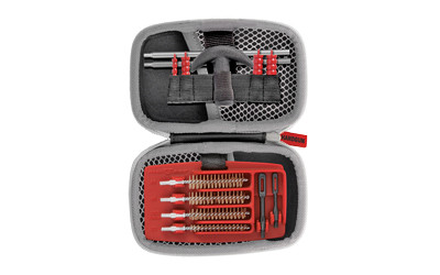 Real Avid Gun Boss  Cleaning Kit  For.22  .357  .38  9mm  .40  .45 Caliber Firearms  T-Handle  Brushes  Jags  Slotted Tips  Patches  Compact  Weather Resistant Zippered Travel Case with Ballistic Nylon Shell AVGCK310-P