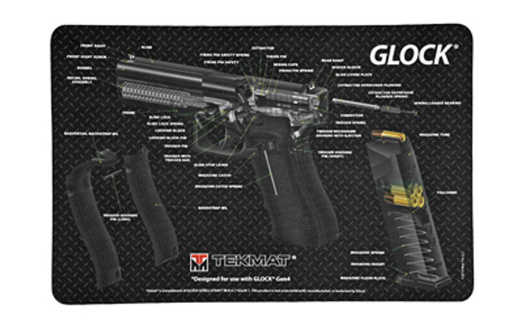 TekMat Pistol Mat For Glock  3D Cut Away  11"x17"  Black   Includes Small Microfiber TekTowel  Packed In Tube TEK-R17-GLOCK-CA TekMat Pistol Mat For Glock  3D Cut Away  11"x17"  Black   Includes Small Microfiber TekTowel  Packed In Tube TEK-R17-GLOCK-CA