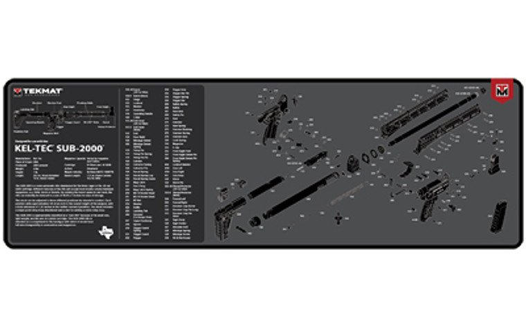 TekMat Cleaning Mat  Pistol Size  12"x36"  For Kel-Tec Sub 2000  Black TEK-R36-KEL-SUB2000 TekMat Cleaning Mat  Pistol Size  12"x36"  For Kel-Tec Sub 2000  Black TEK-R36-KEL-SUB2000