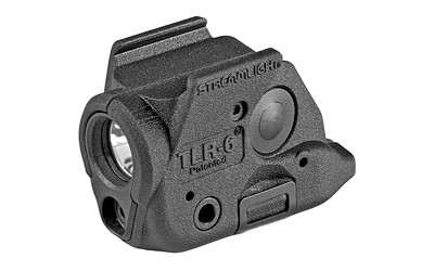 Streamlight TLR-6  Tac Light with Laser  For Glock 43X MOS/48 MOS/43X with Rail/48 with Rail  Black  C4 LED  100 Lumens  Red Laser  2x CR1/3 N Lithium Batteries 69286