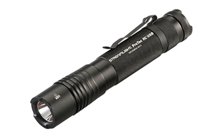 Streamlight Pro Tac HL USB  Rechargeable Light  C4 LED  1 000 Lumens  TEN-TAP Programming  1x 18650/2x CR123/1x 74175 Battery  Includes USB Charging Cord  Nylon Holster  Black 88052