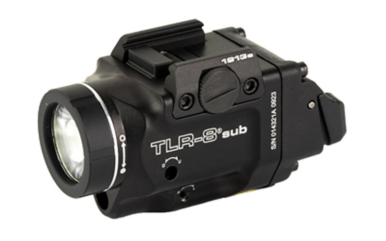 Streamlight Streamlight TLR-8 Sub  White LED with Red Laser  For 1913 Short Models  500 Lumens  Anodized Finish  Black  Includes (1) CR123a Battery  Low and High Switches 69418 Streamlight Streamlight TLR-8 Sub  White LED with Red Laser  For 1913 Short Models  500 Lumens  Anodized Finish  Black  Includes (1) CR123a Battery  Low and High Switches 69418