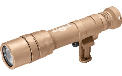 Surefire M640DF Scout Pro Flashlight  LED  1500 Lumens  Tan Finish  1913 Picatinny Mount installed  MLOK Mount included  Z68 On/Off Tailcap  SF18650B Micro-USB Rechargeable Battery Included M640DF-TN-PRO